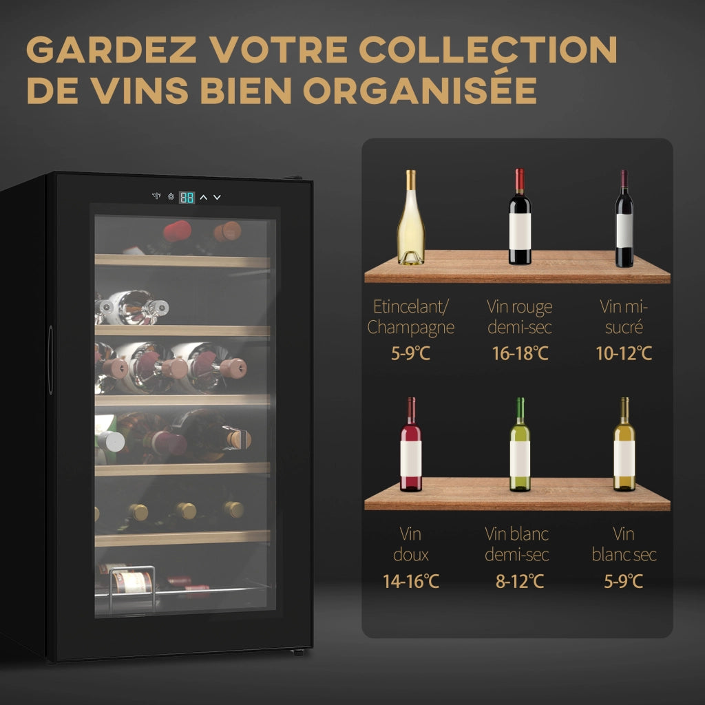 Cantinetta Vino 24 Bottiglie ¨C zephmum ¨C Nero 65L Temperatura Regolabile