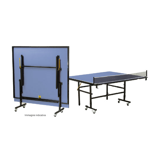 Tavolo da Ping Pong Pieghevole con Tendirete per Esterno Azzurro