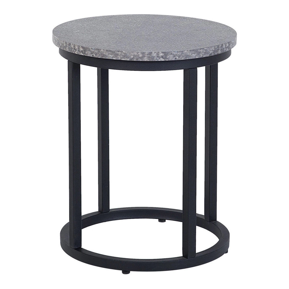 Set di 2 Tavolini Piano Effetto Cemento Scuro Struttura in Metallo