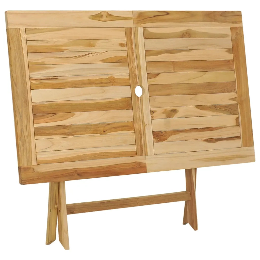 Set da Pranzo per Esterni 5 pz in Legno Massello di Teak 44686