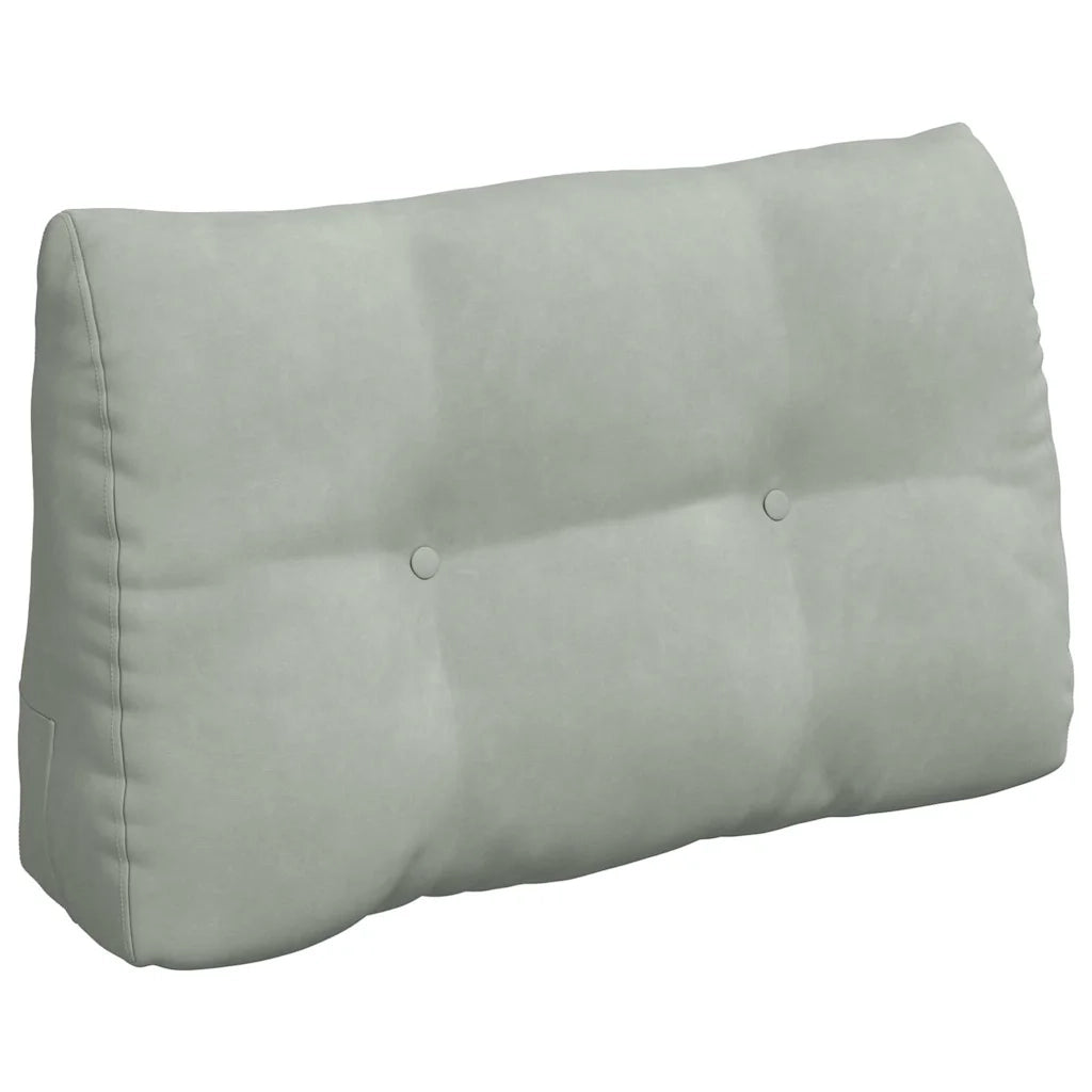 Cuscino per Schiena Grigio chiaro 80 x 24 x 50 cm Velluto 42014429