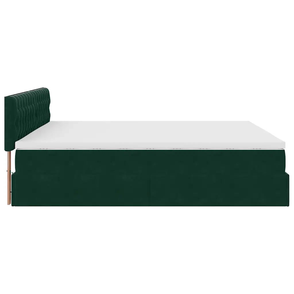 Struttura Letto Pouf con Materasso 200x200 cm in Velluto 3311870