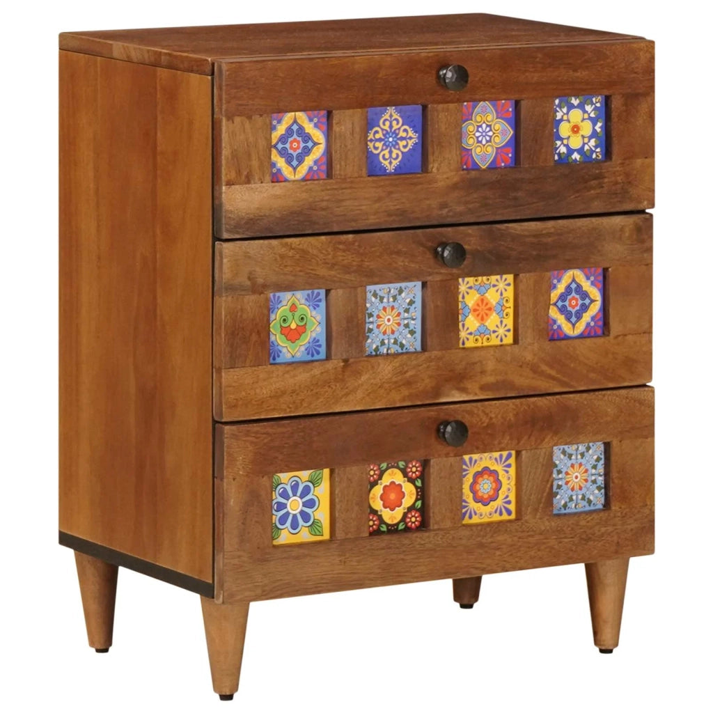 Armadio da Notte con cassetto Marrone 50 x 33 x 62 cm