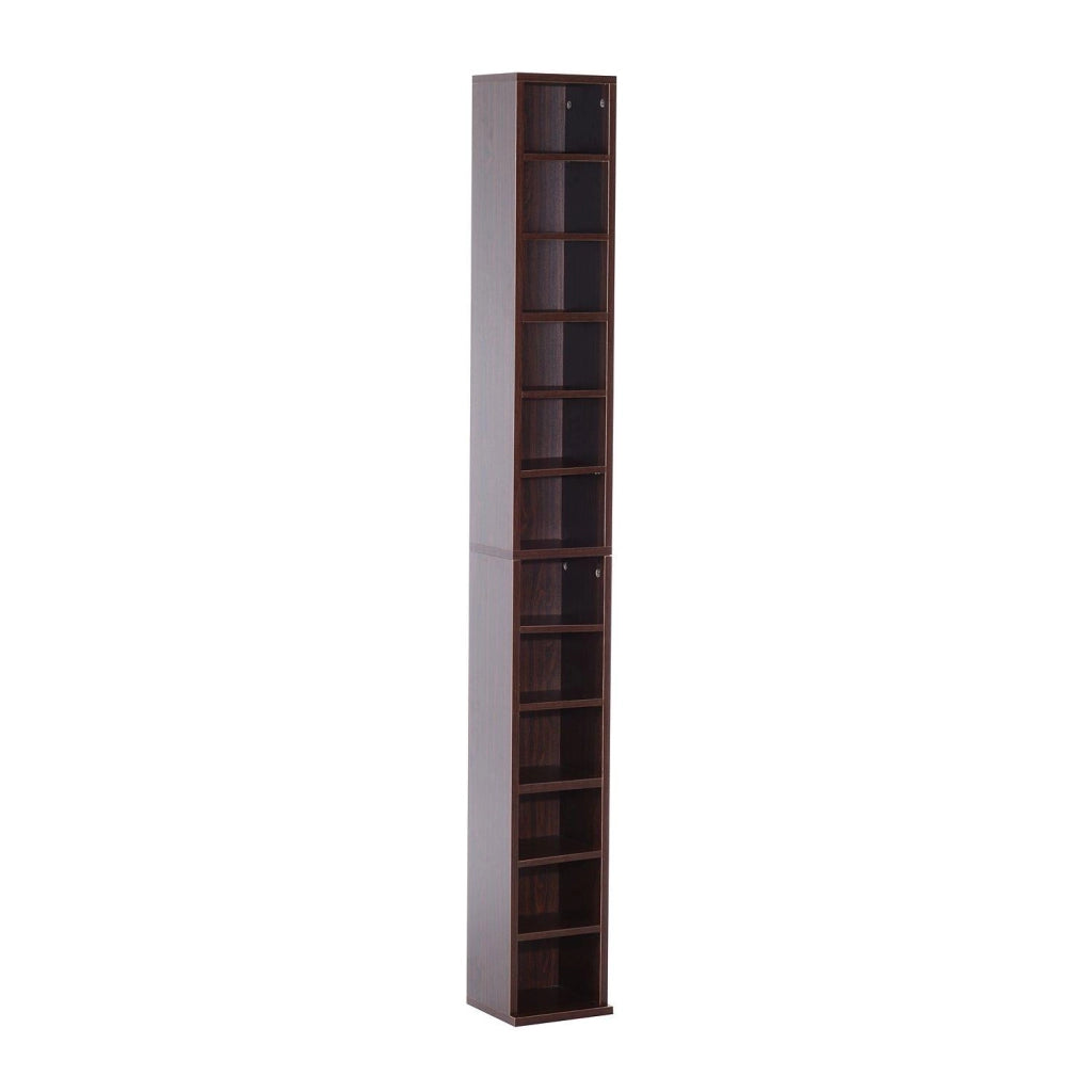 Libreria Mobiletto Colonna da Parete con Mensole in Legno Marrone 21x20x175 cm