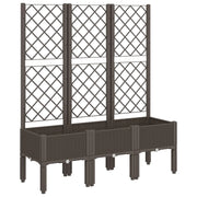 Fioriera rialzata per piante fiori terrazza giardino con traliccio 120 x 40 x 142 cm PP marrone 02_0038240