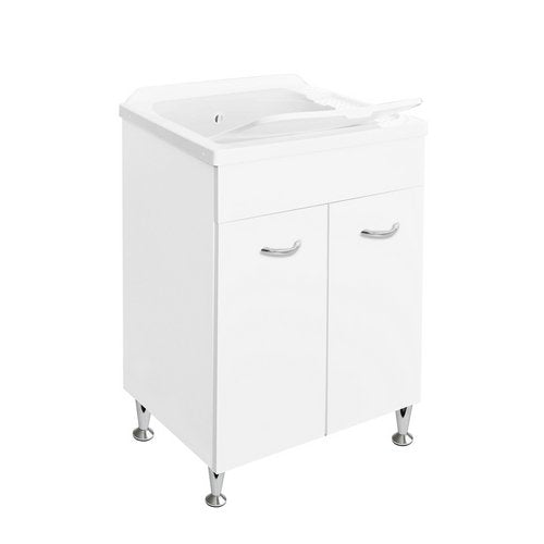 Lavatoio 60x50 con mobile a 2 ante in idrofugo - Bianco