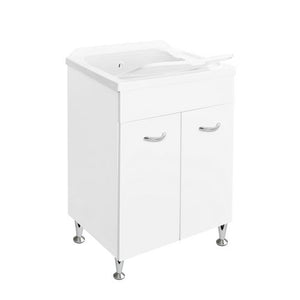 Lavatoio 60x50 con mobile a 2 ante in idrofugo - Bianco