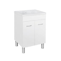 Lavatoio 60x50 in nobilitato 2 ante con vasca in ABS - Bianco