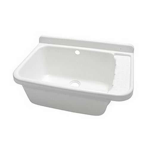 Pilozzo in resina 60x42 cm completo di sistemi per il fissaggio e sifone Bianco