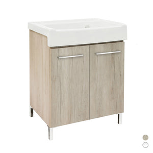 Lavatoio 75x50 cm con lavabo in ceramica 2 ante Olmo