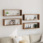 Scaffali da parete 4 pcs Legno vecchio 80 x 15 x 26 cm 862640