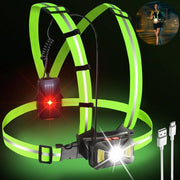 Illuminazione da corsa - Lampo pettorale - Lampo pettorale da corsa - Lampo passeggiatore - Ricarica USB - Vestito da corsa - IPX5 Resistente all'acqua