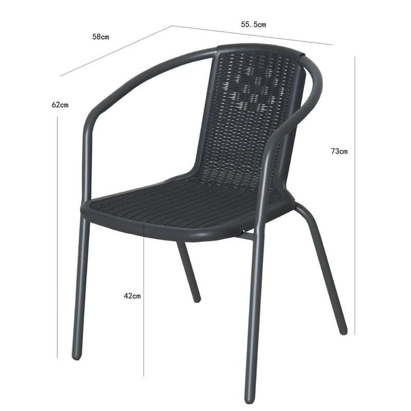 Sedia da esterno impilabile Bistrot Black - La Dea Sedia