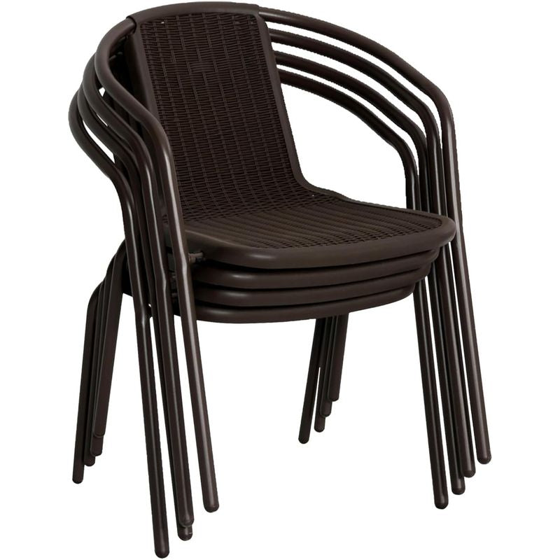 Sedia da esterno impilabile Bistrot Black - La Dea Sedia