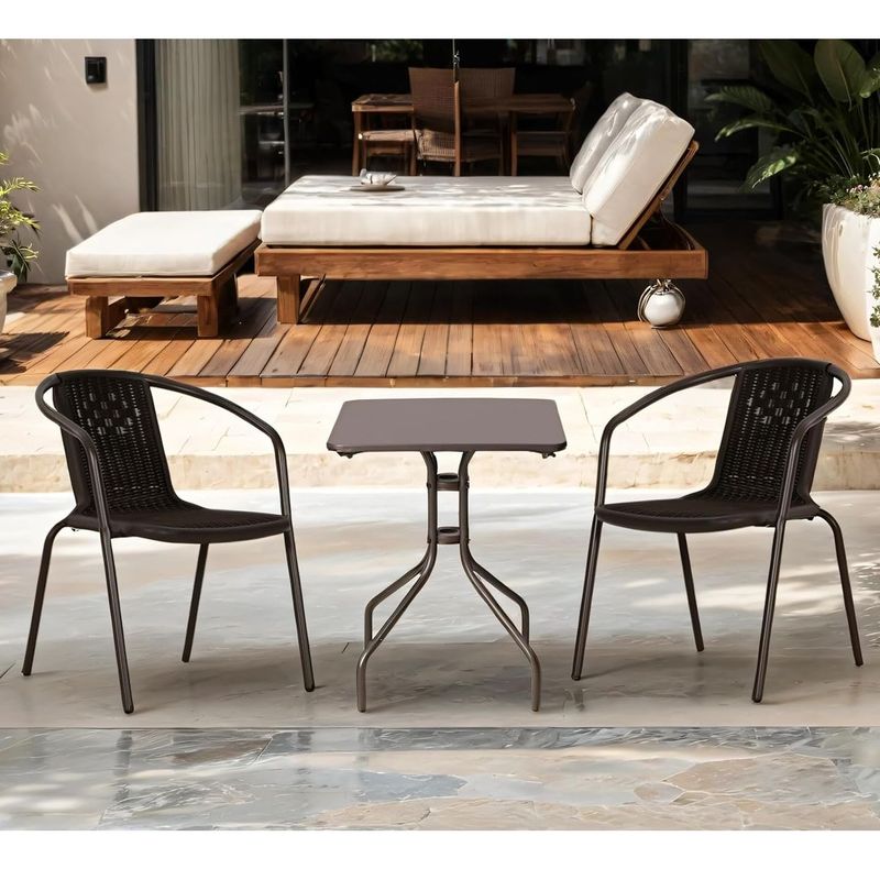 Sedia da esterno impilabile Bistrot Black - La Dea Sedia