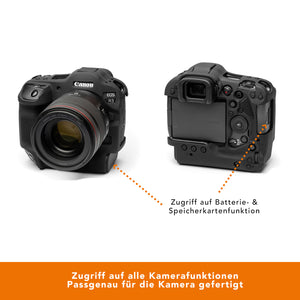 easyCover per Canon EOS R3 - copertura protettiva in silicone piacevolmente aderente, copertura per fotocamera - perfetta vestibilità, operatività senza limitazioni