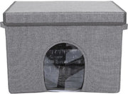 Casa per Animali Domestici Opportuna - Ripiegabile - Portatile - Inclusa Supporto - Con Porta Vetrata - Dimensioni 50 x 40 x 35 cm - Letto per Animali Domestici