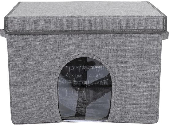 Casa per Animali Domestici Opportuna - Ripiegabile - Portatile - Inclusa Supporto - Con Porta Vetrata - Dimensioni 50 x 40 x 35 cm - Letto per Animali Domestici