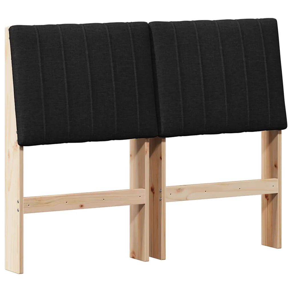 Testiera imbottita-Testiera con Cuscini-Testata Nero 120 cm Pino massello 454440