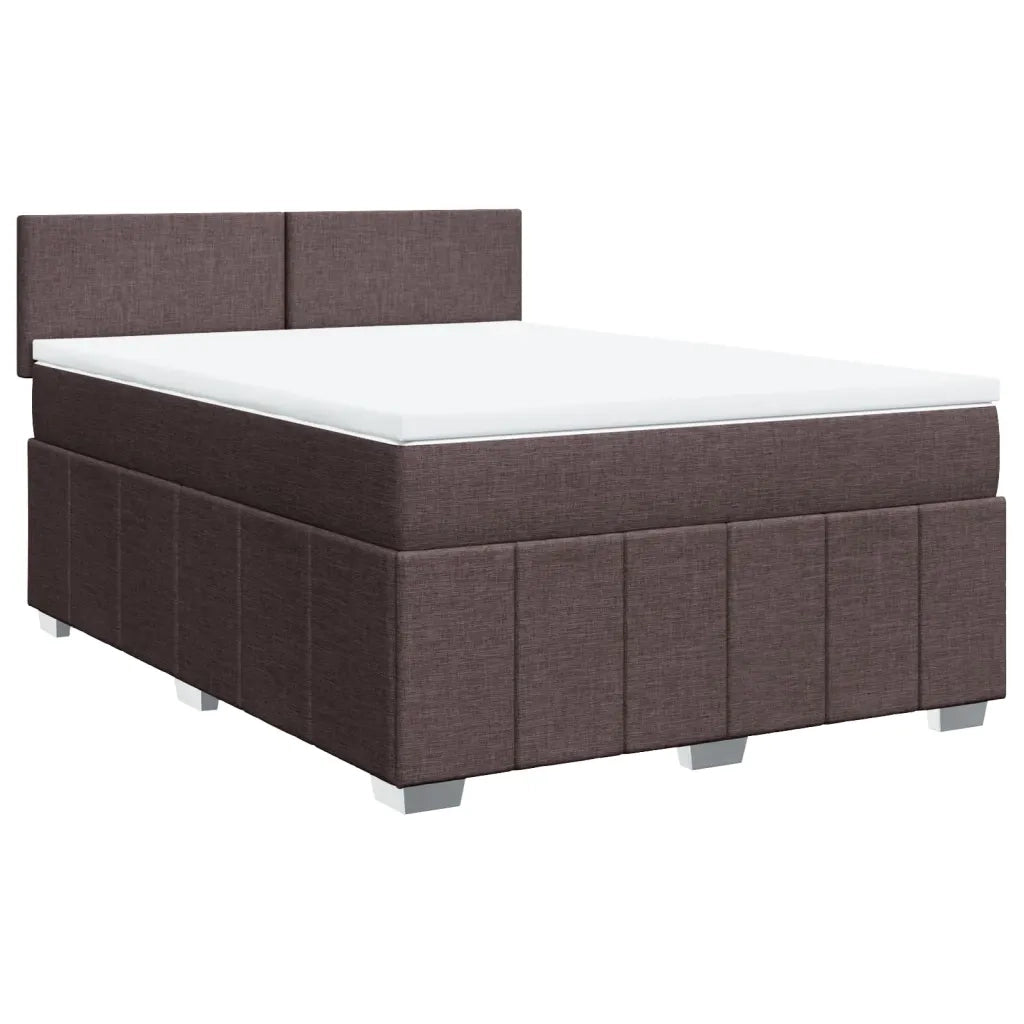 Giroletto a Molle con Materasso Marrone Scuro 140x200cm Tessuto 3287087