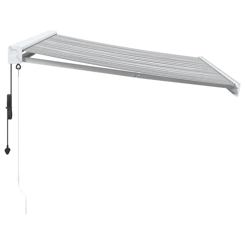 Tenda Retrattile Antracite e Bianca 3,5x2,5m Tessuto/Alluminio