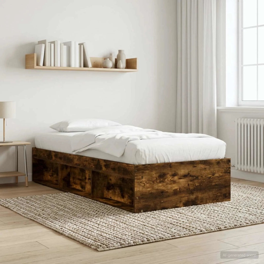 Telaio del letto con storage Rovere Fumo 80 x 200 cm 3429519
