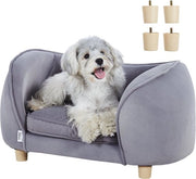 Sofa per cani - Cuscino per cani - Banca per cani - Zona di riposo per cani - Letto per cani - Sopra gambe - Grigio - Piuma soffice - Peso 30 kg - 68,5 x 38 x 38 cm