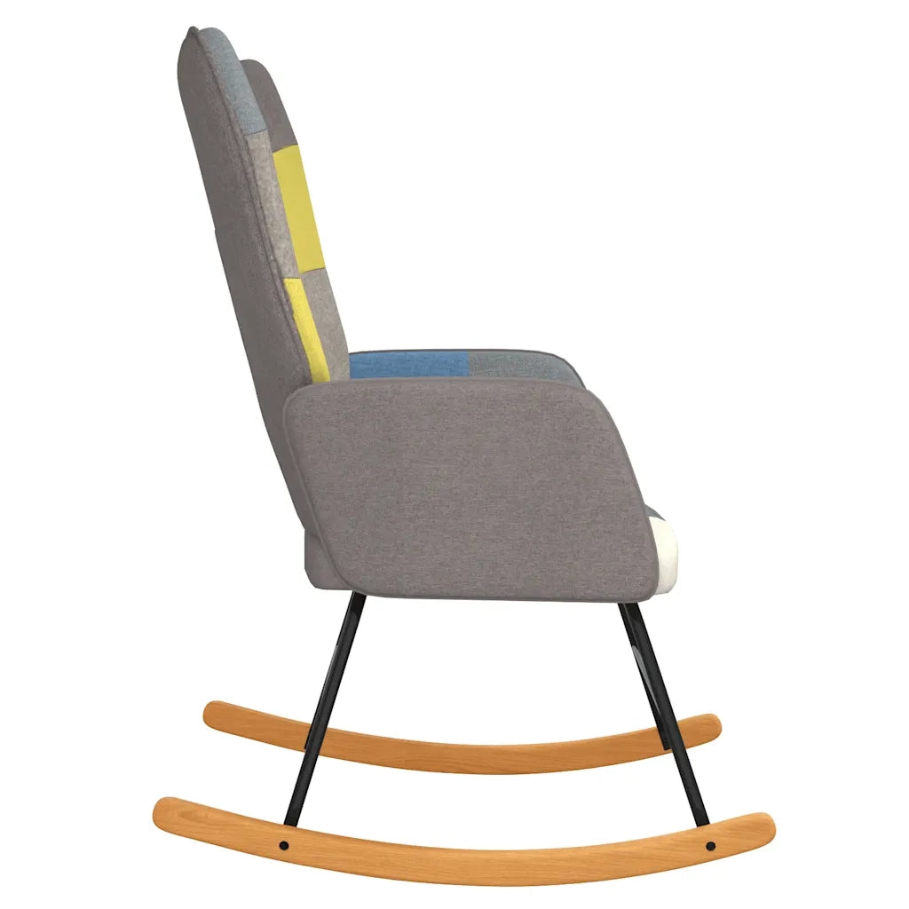 Sedia a Dondolo in Tessuto Patchwork 328191