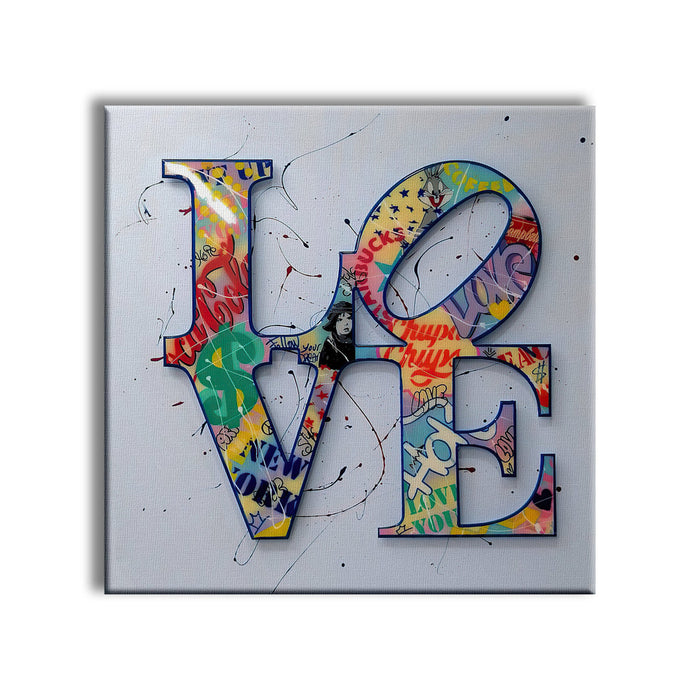 Love -  Quadro Canvas Contemporaneo su telaio in legno Misura: 80x80 cm