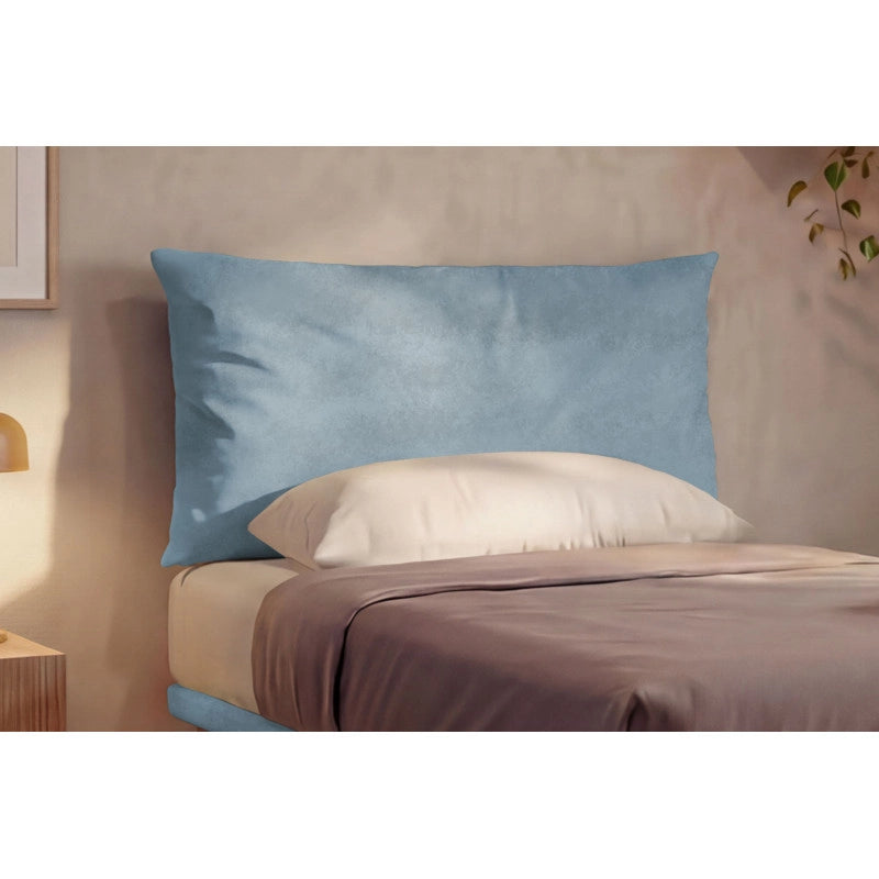 Letto imbottito Piazza e mezzo 120x190 cm Soft - Con rete,Microfibra,Azzurro