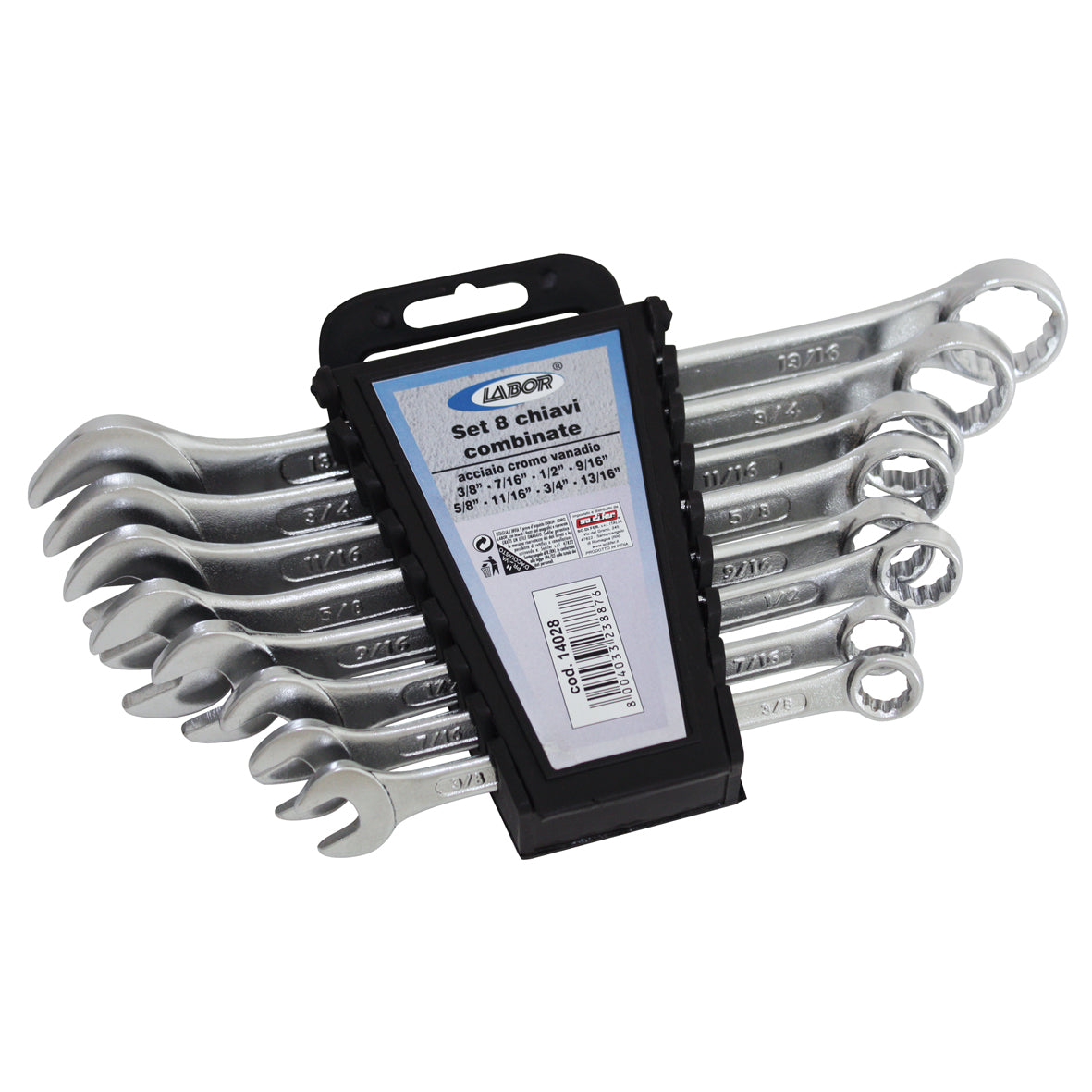 Serie 8 Chiavi Combin. In Pollici