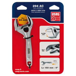 USAG CHIAVE REGOLABILE A RULLINO CORTA U02940010