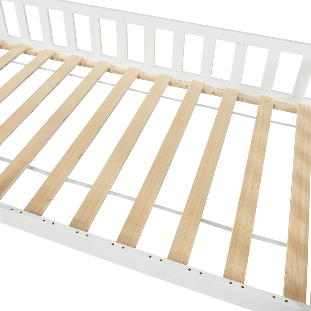 Letto Casetta per Cameretta Ydre con Materasso 90x200 cm Bianco [en.casa]
