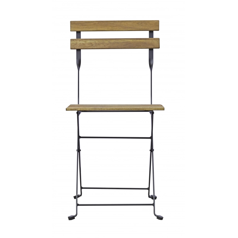 Set Bistrò In Ferro E Acacia Fsc Scura - 4 Sedie E Un Tavolo 100X54 Cm Moia