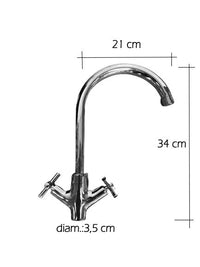 Rubinetto per bagno o cucina maniglie a croce, moderno