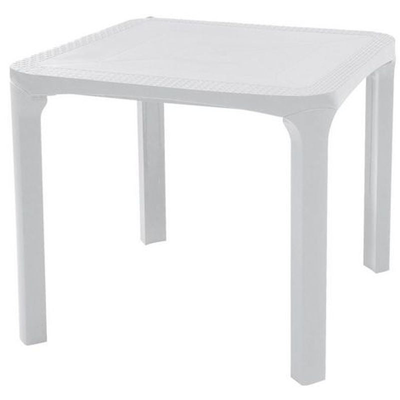 Tavolo Olè in resina effetto rattan - La Dea Sedia Colore: Bianco