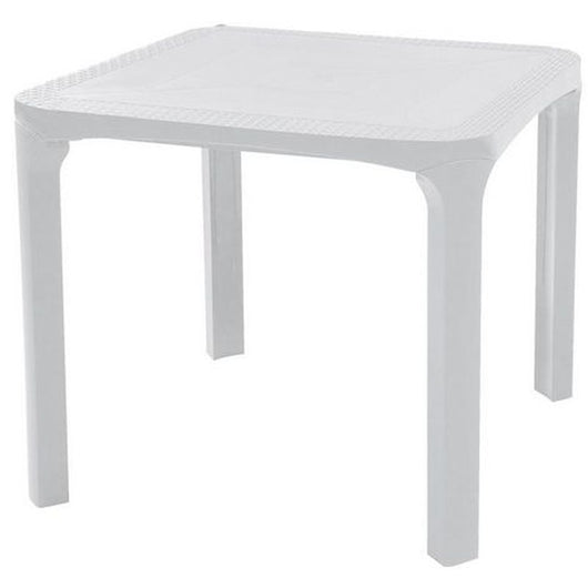 Tavolo Olè in resina effetto rattan - La Dea Sedia Colore: Bianco