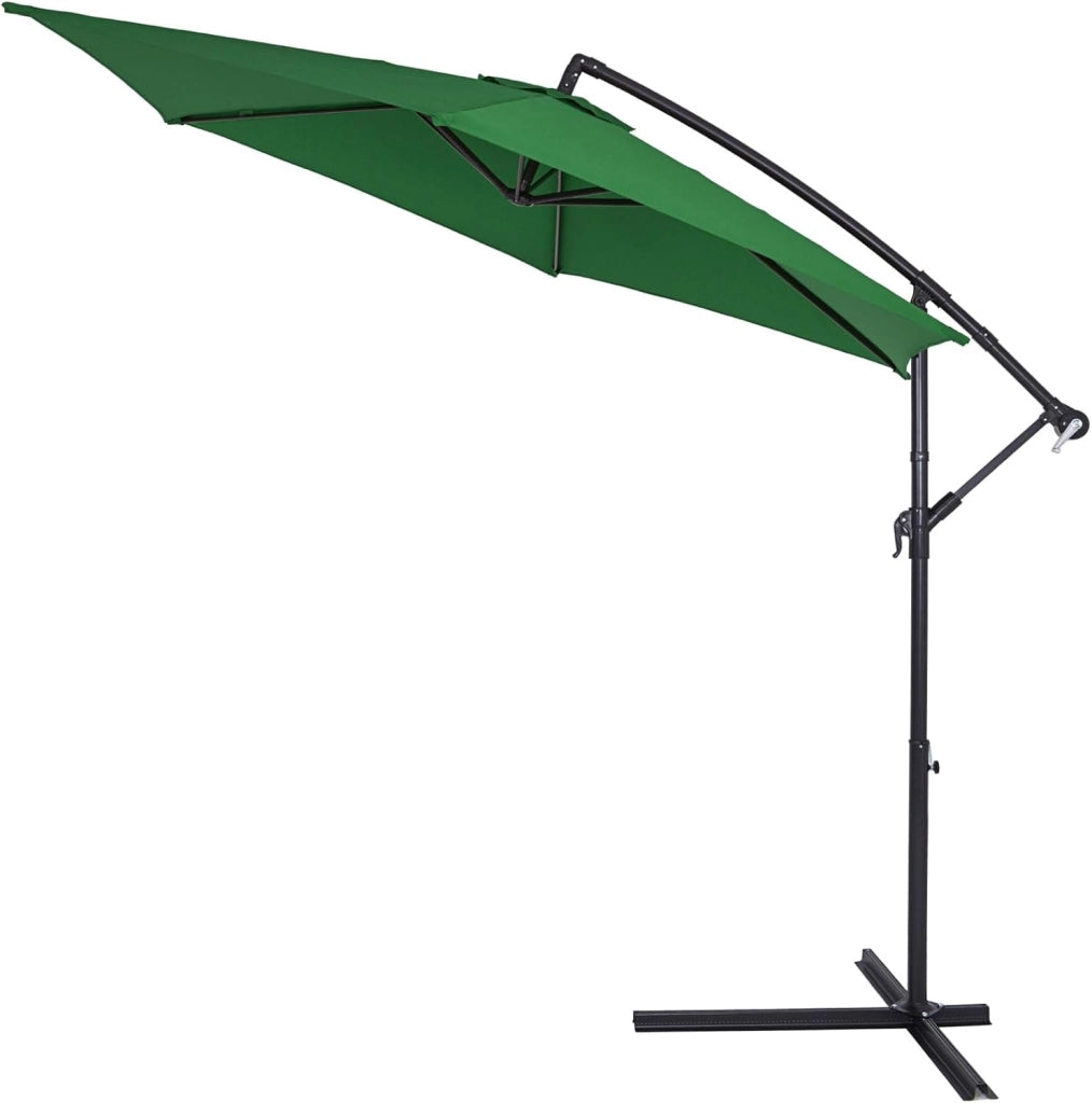 Ombrellone 300/330 cm con Base Copertura Protezione UV 50+ Grande Inclinabile Impermeabile Giardino Balcone Terrazza Ombrellone a Manovella