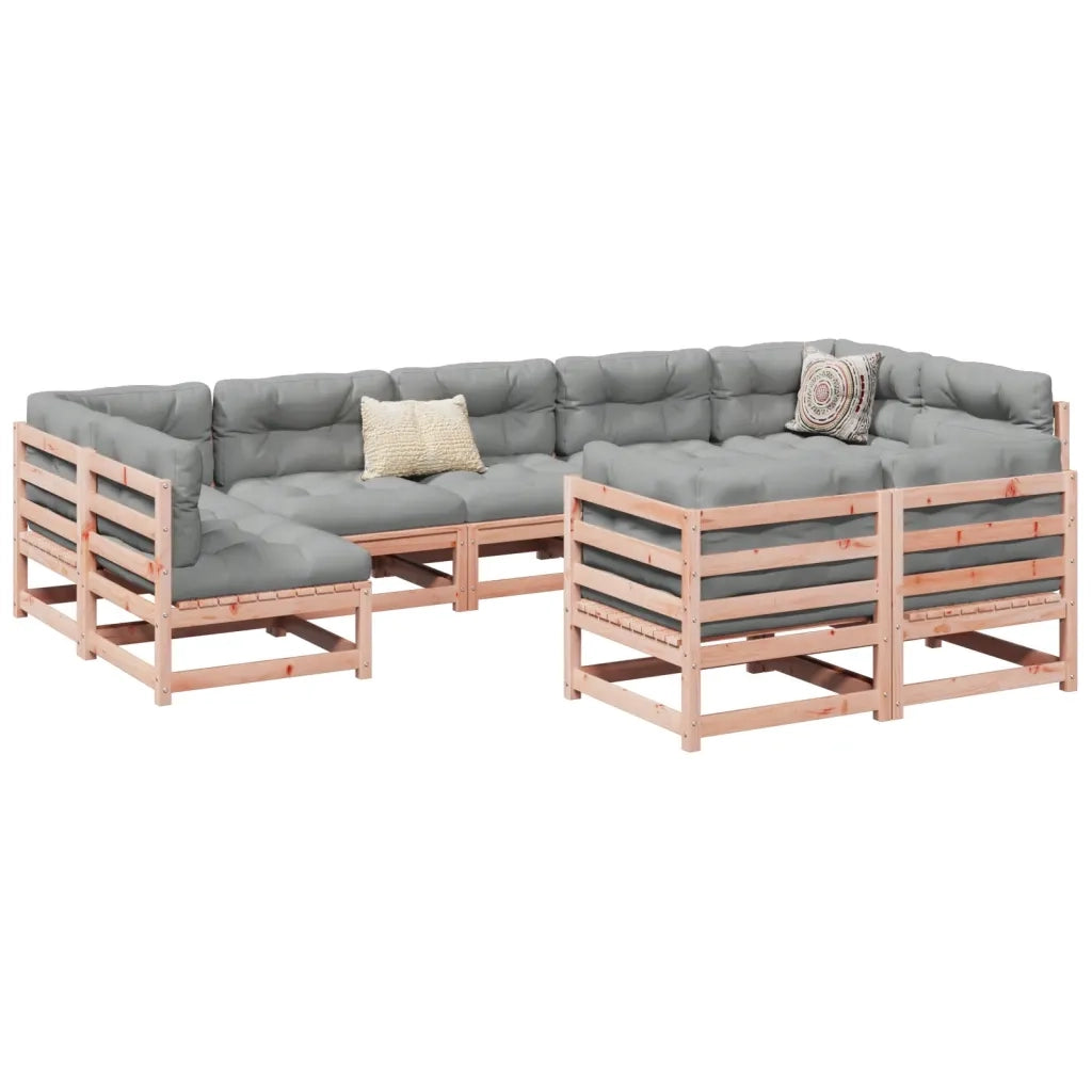 Set Divani da Giardino 9 pz in Legno Massello Abete Douglas 3299627