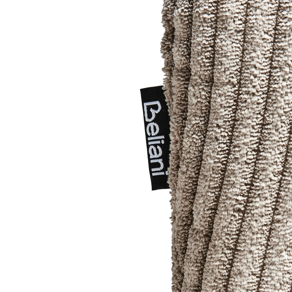 Set di 2 sedie da pranzo in velluto a coste beige con schienale arrotondato Retro
