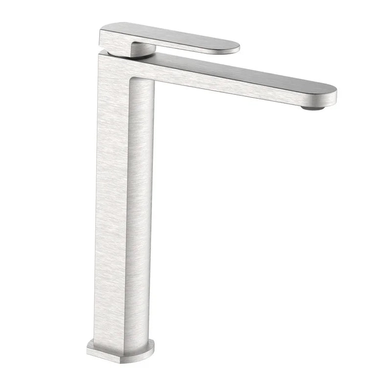 Miscelatore lavabo alto acciaio spazzolato senza piletta - serie Venere