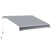 Tenda da Sole per Esterno Avvolgibile a Manovella in Metallo e Alluminio, 395x245 cm, Grigio