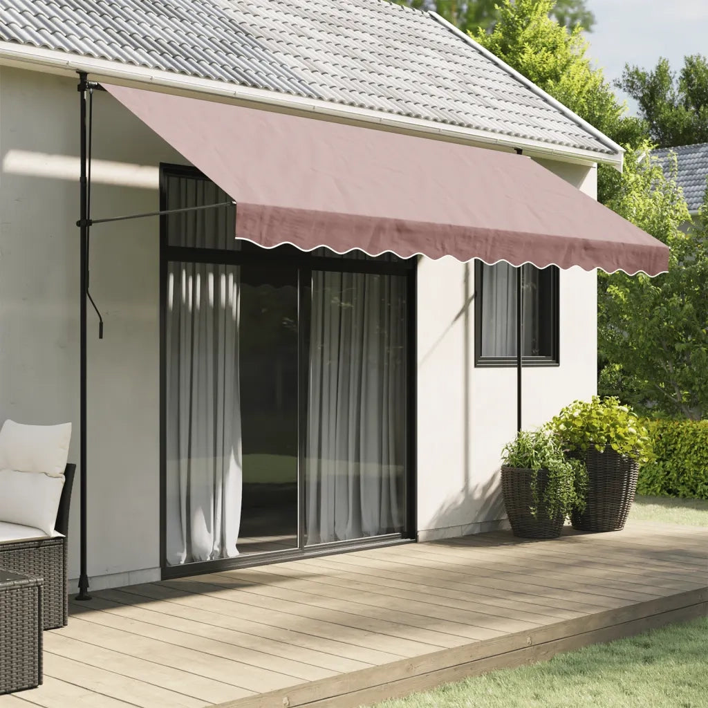 vidaXL Tessuto di Ricambio per Mantovana da Tenda Strisce Marroni 3,5m