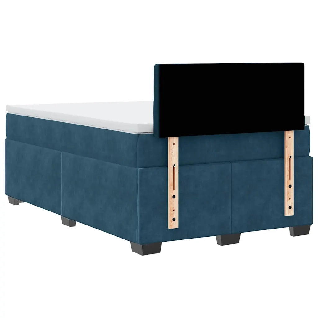 vidaXL Giroletto a Molle con Materasso Blu Scuro 120x200 cm in Velluto