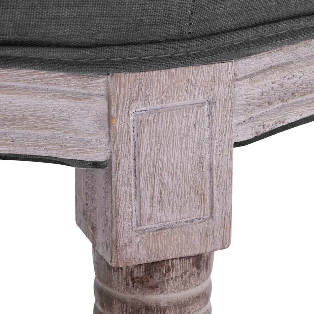 Panca in lino legno massello 150 x 40 x 48 cm grigio scuro 02_0010763