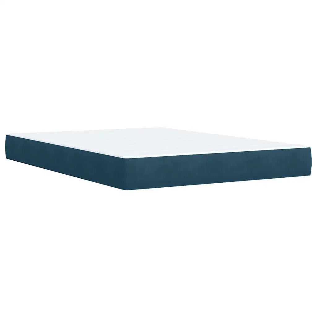 Giroletto a Molle con Materasso Blu 140x190 cm in Velluto 3287738