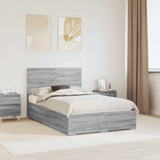 Struttura del letto con testiera Grigio Sonoma 135 x 190 cm 3411656