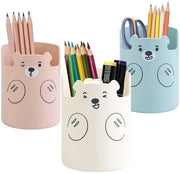 Set di 3 raccoglitori di matite rotondi a forma di birra, adatti a scuole, abitazioni e uffici (bianco, rosa e blu)