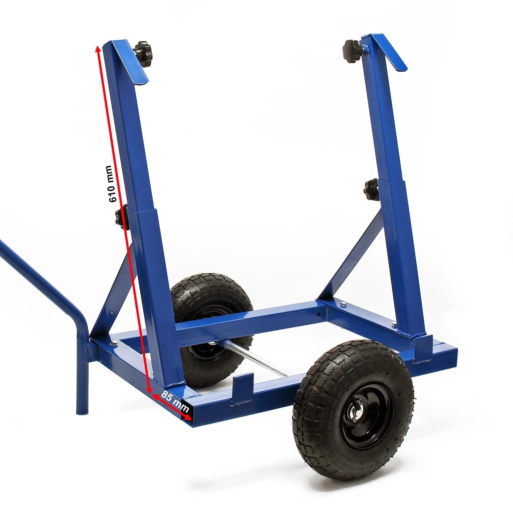 Carrello porta pannelli max 200 kg con pneumatici e supporti in acciaio regolabili 280-830mm