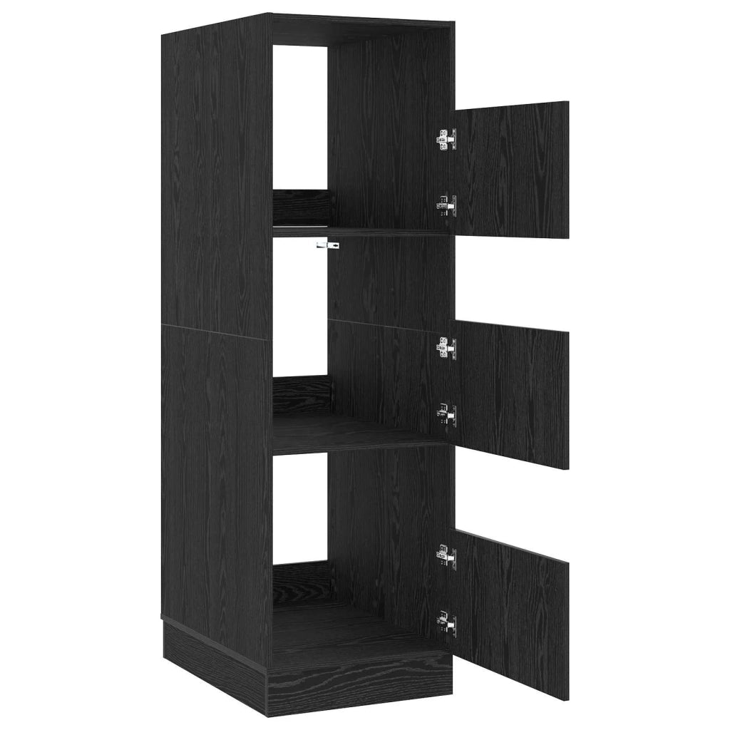 Mobile da lavanderia con porta Rovere Nero 50 x 68 x 162 cm